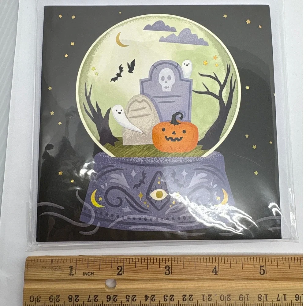 Up With‎ Paper Treasures Pop-Up Halloween Crystal Ball Greeting Card New Ghost